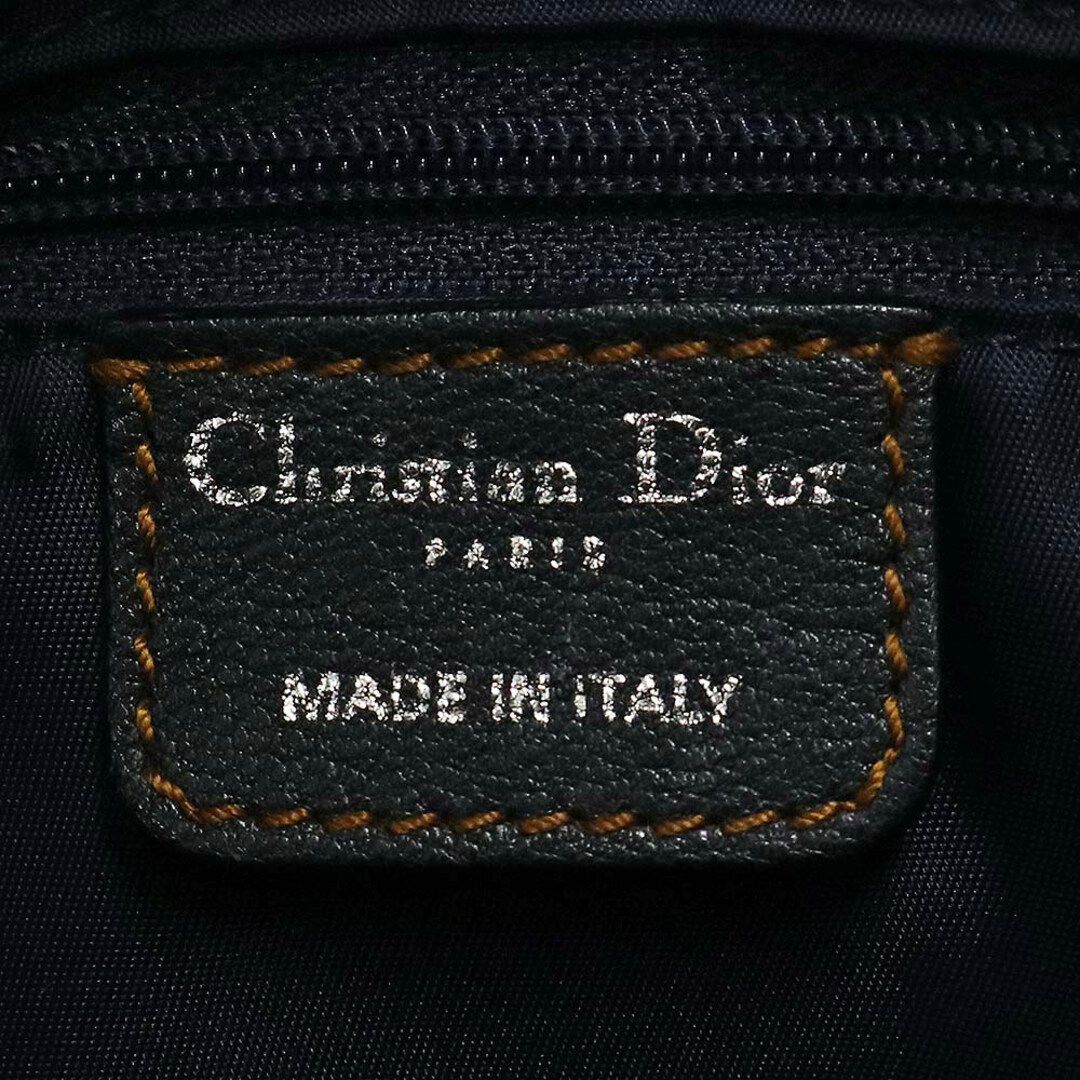 クリスチャンディオール トロッター ミニ ボストン ハンドバッグ キャンバス レザー ネイビー TNL44241B4 Christian Dior