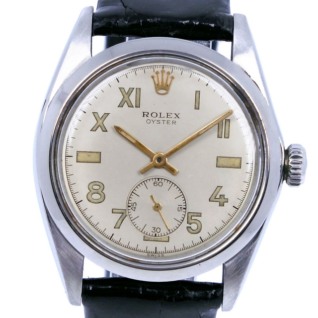 【ROLEX】ロレックス オイスター cal.1225 6426 ステンレススチール 黒 手巻き アナログ表示 メンズ 白文字盤 腕時計