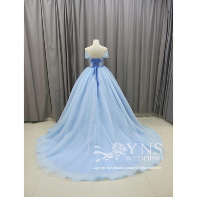 フォーマル/ドレスウェディングドレス　カラードレス　Aライン　ブルー　YNSウェディング