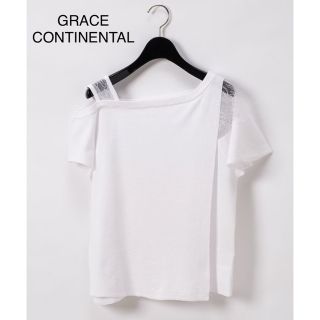 グレースコンチネンタル(GRACE CONTINENTAL)のGRACE CONTINENTAL アシメレーストップ(ニット/セーター)