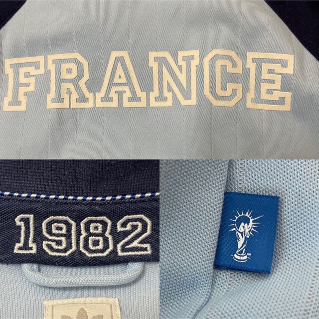 90s】adidasトラックジャケット古着ビンテージ刺繍トレファイルフランス青