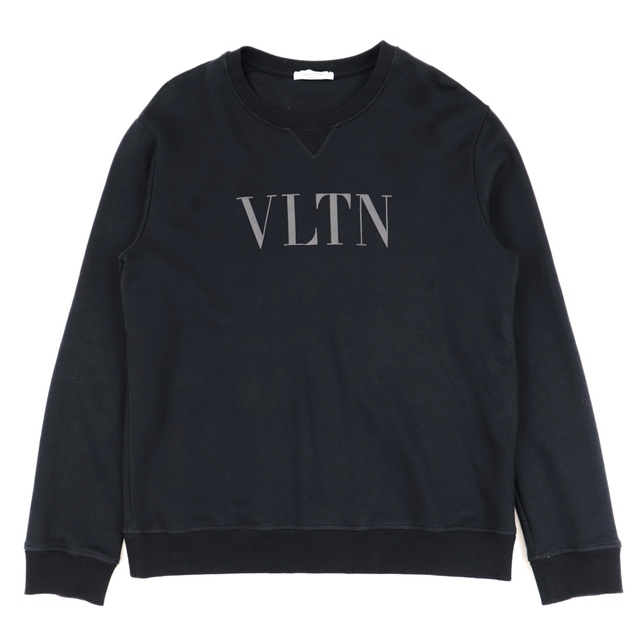 美品 ヴァレンティノ VLTNロゴ スウェットシャツ メンズ コットン 黒 M トレーナー VALENTINO