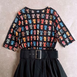 サンタモニカ(Santa Monica)のused レトロ 洋服柄 トップス 古着 ヴィンテージ vintage(Tシャツ(半袖/袖なし))