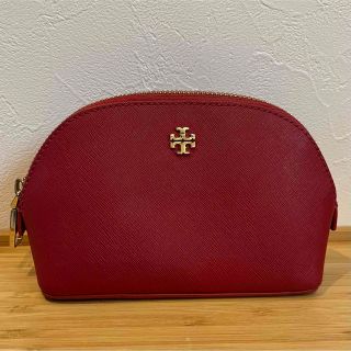 トリーバーチ(Tory Burch)の【美品】トリーバーチ✳︎ポーチ✳︎化粧ポーチ✳︎レッド✳︎赤✳︎レザー(ポーチ)