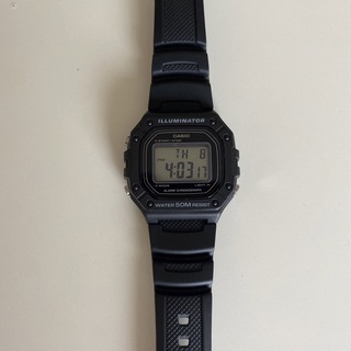 カシオ(CASIO)のCASIO　カシオ　W-218H-1AV　ブラック(腕時計(デジタル))