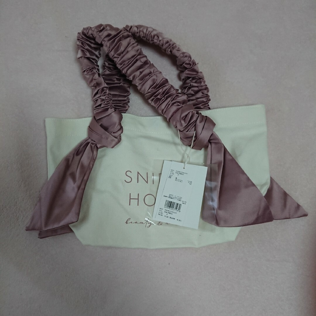 SNIDEL HOME(スナイデルホーム)の新品タグ付き スナイデルホーム オーガニックキャンバストート small ピンク レディースのバッグ(ハンドバッグ)の商品写真