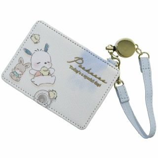 サンリオ(サンリオ)のSanrio サンリオ ポチャッコ パスケース 定期入れ リール付き★ブルー新品(名刺入れ/定期入れ)