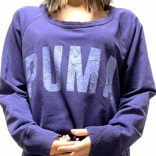 プーマ(PUMA)のプーマ PUMA デカロゴ スウェット トレーナーパープル 紫 古着(スウェット)