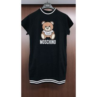 モスキーノ(MOSCHINO)の値下げ　新品！モスキーノ　ワンピース　キッズ　12A 黒　半袖　テディベア(ミニワンピース)