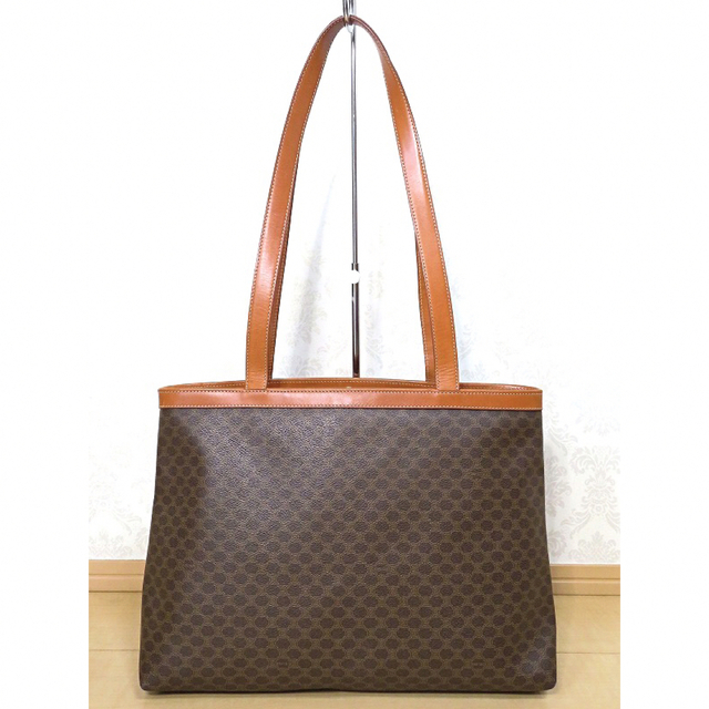 CELINE セリーヌ マカダム トートバッグ PVC レザー ブラウン