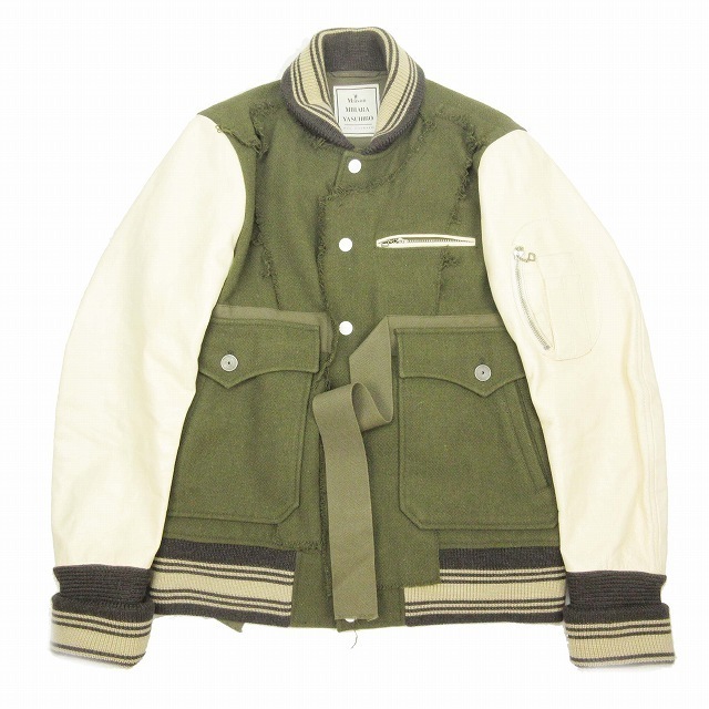 美品 16AW メゾンミハラヤスヒロ カッティング バーシティジャケット