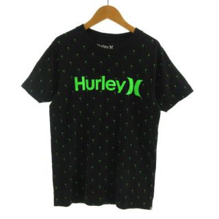 ハーレー(Hurley)のハーレー Hurley Ｔシャツ 丸首 半袖 ロゴプリント ヤシの木 黒 緑 S(Tシャツ(半袖/袖なし))