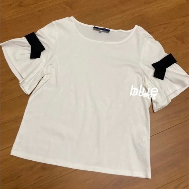 エムズグレイシー 袖リボンTシャツ ホワイト 40 - カットソー(半袖/袖なし)