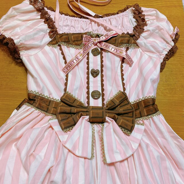 Angelic Pretty(アンジェリックプリティー)のMelty Chocolate ミニ袖ワンピカチュ レディースのレディース その他(セット/コーデ)の商品写真