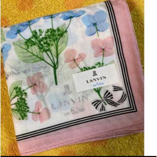 ランバン(LANVIN)のランバン　ハンカチ　額紫陽花p(ハンカチ)