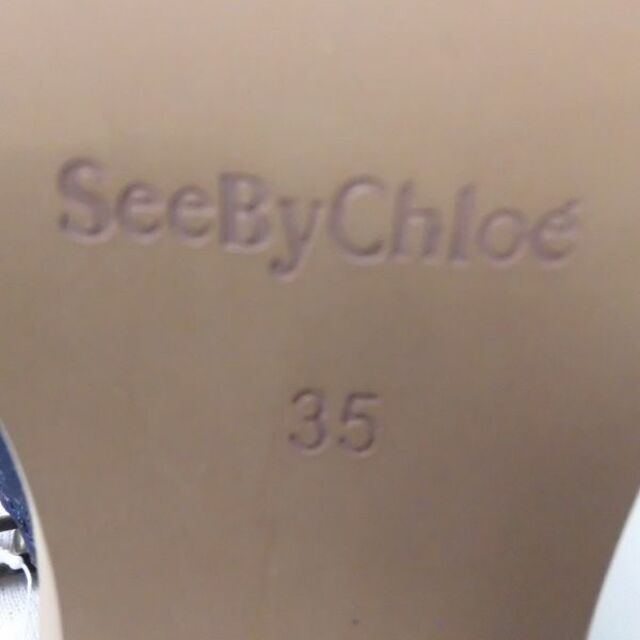SEE BY CHLOE(シーバイクロエ)の未使用 See By Chloe シーバイクロエ ロングブーツ 1点 ネイビー 35(22.5cm相当) 山羊革 レザー レディース AC1299C  レディースの靴/シューズ(ブーツ)の商品写真