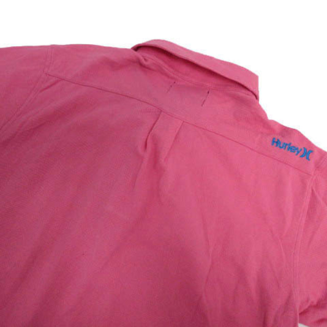 Hurley(ハーレー)のハーレー Hurley ポロシャツ 半袖 ボタンダウン ロゴ刺繍 ピンク 青 L レディースのトップス(ポロシャツ)の商品写真