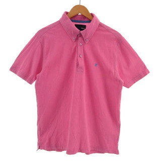 ハーレー(Hurley)のハーレー Hurley ポロシャツ 半袖 ボタンダウン ロゴ刺繍 ピンク 青 L(ポロシャツ)