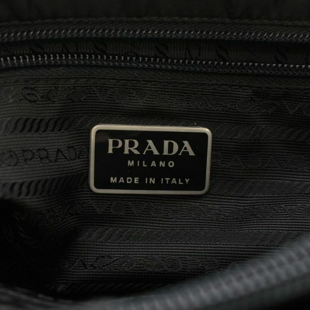 プラダ PRADA トートバッグ ハンドバッグ ナイロン 三角プレート 黒 3