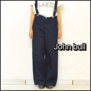 ジョンブル(JOHNBULL)のjohnbull✴︎サスペンダー ワイドデニムパンツ✴︎タグつき新品未使用(デニム/ジーンズ)