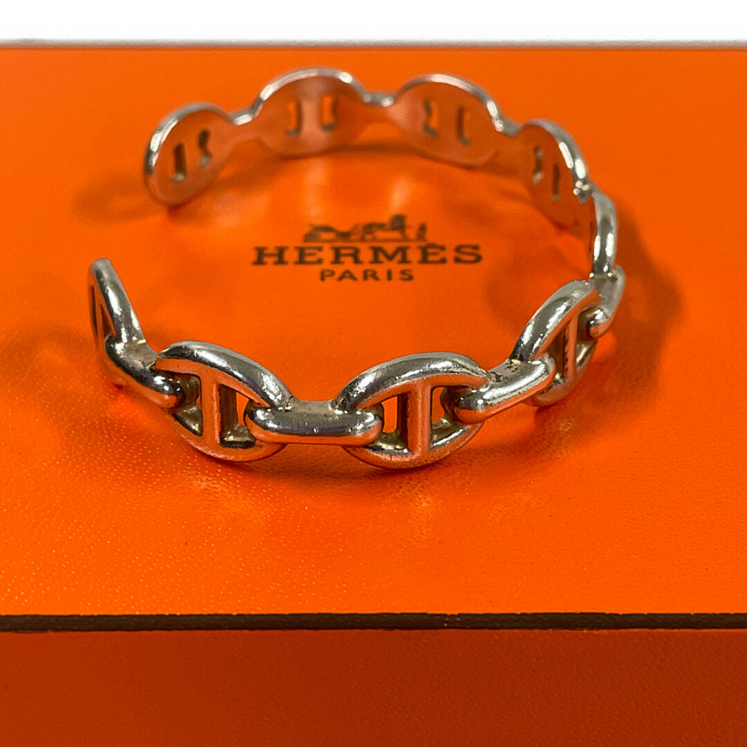 HERMES エルメス シェーヌダンクル アンシェネ シルバー バングル ブレスレット サイズST 正規品 / 28580
