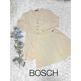 ボッシュ(BOSCH)の【BOSCH】ノーカラー　ジャケット　スカート　サマーニットメリヤス編み(スーツ)