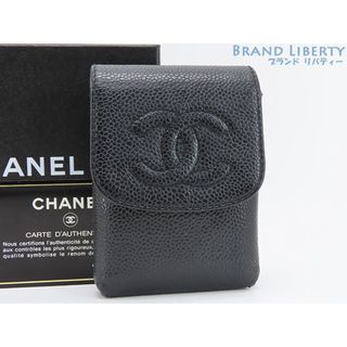 シャネル(CHANEL)の美品シャネルココマークキャビアスキンシガレットケースタバコケース小物(その他)