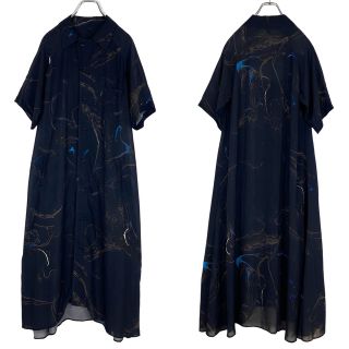Y's 20SS Cu/Te 墨流しマーブル シャツワンピース 黒1 | www