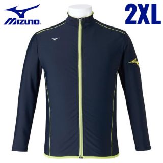 ミズノ(MIZUNO)のMIZUNO ミズノ ラッシュガード 2XL 長袖 メンズ ネイビー×ライム(水着)