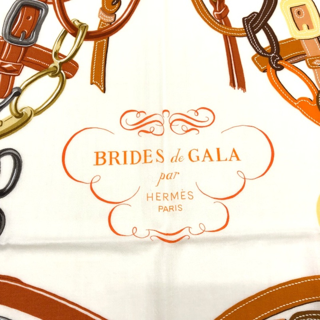 エルメス HERMES カレジュアン140 BRIDES DE GALA APPLIQ ベージュ・マルチカラー カシミア・シルク レディース ストール