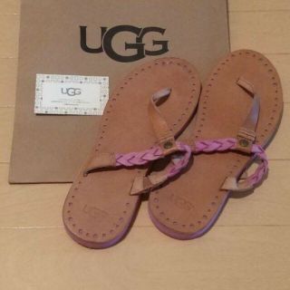 アグ(UGG)のUGG サンダル 23cm ビーチサンダル トングサンダル ビーサン レザー 革(サンダル)