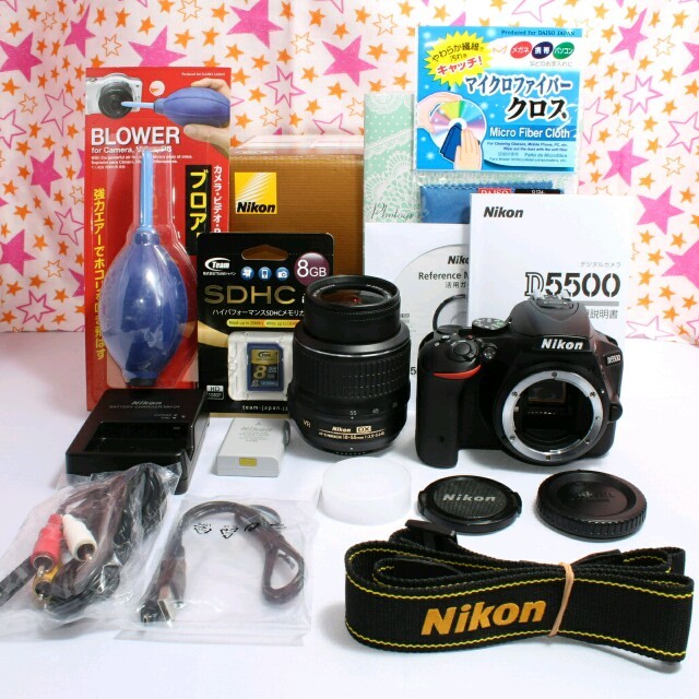 Nikon(ニコン)のWi-Fi搭載❤保証付❤軽量コンパクト❤Nikon D5500レンズキット スマホ/家電/カメラのカメラ(デジタル一眼)の商品写真