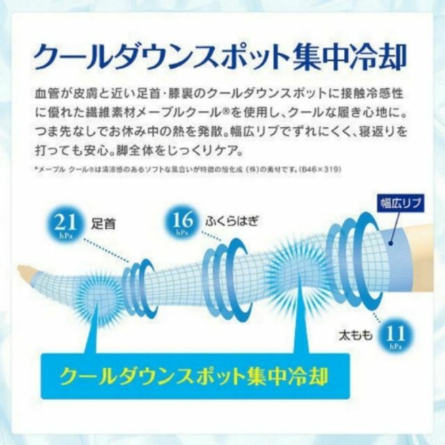 寝ながらメディキュットスーパークールロングL 1個 レディースのレッグウェア(レギンス/スパッツ)の商品写真