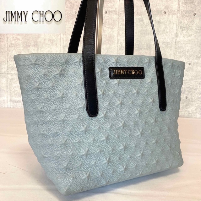 JIMMY CHOO(ジミーチュウ)の【極美品】JIMMY CHOO SOFIA/S アイスブルー レザートートバッグ レディースのバッグ(トートバッグ)の商品写真