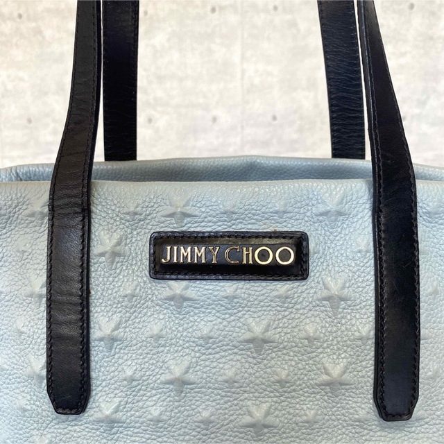 JIMMY CHOO(ジミーチュウ)の【極美品】JIMMY CHOO SOFIA/S アイスブルー レザートートバッグ レディースのバッグ(トートバッグ)の商品写真