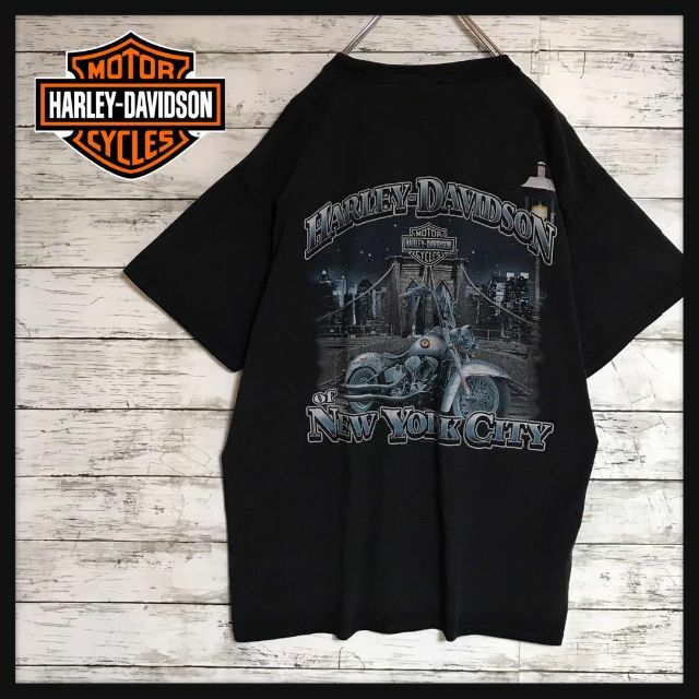 Harley Davidson(ハーレーダビッドソン)の【人気ブラック】ハーレーダビッドソン　ニューヨークシティTシャツ　F497 メンズのトップス(Tシャツ/カットソー(半袖/袖なし))の商品写真