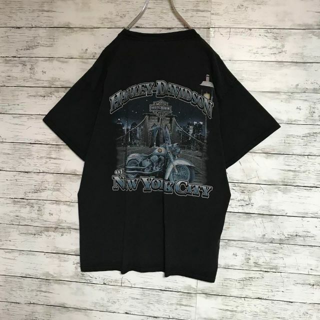 Harley Davidson(ハーレーダビッドソン)の【人気ブラック】ハーレーダビッドソン　ニューヨークシティTシャツ　F497 メンズのトップス(Tシャツ/カットソー(半袖/袖なし))の商品写真