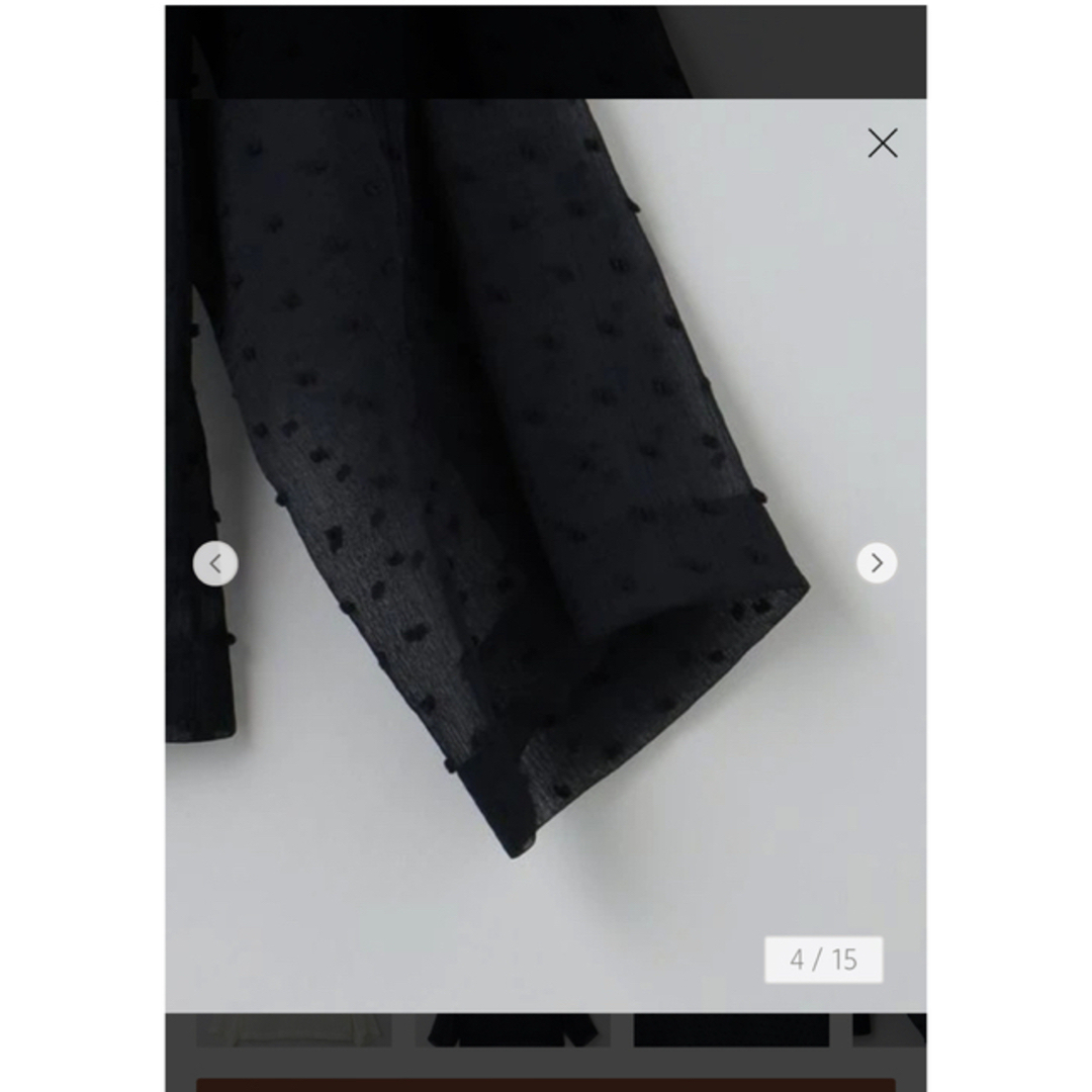 6 (ROKU)(ロク)の2023今期　roku ドットブラウス　ブラック レディースのトップス(シャツ/ブラウス(長袖/七分))の商品写真