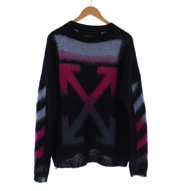 OFF WHITE 18AW Brushed Mohair Knit 黒67cmゆき丈