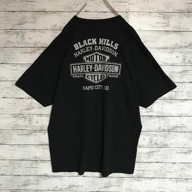 Harley Davidson(ハーレーダビッドソン)の【人気ブラック】ハーレーダビッドソン　背面デカロゴTシャツ　ゆるだぼ　F492 メンズのトップス(Tシャツ/カットソー(半袖/袖なし))の商品写真