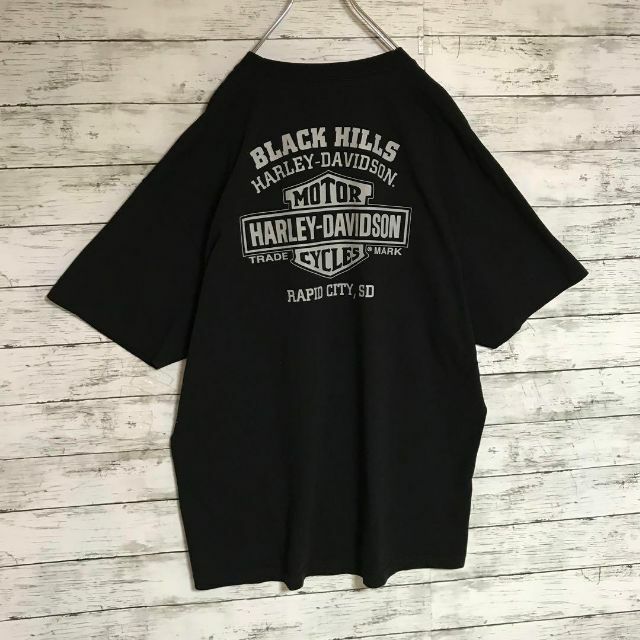 Harley Davidson(ハーレーダビッドソン)の【人気ブラック】ハーレーダビッドソン　背面デカロゴTシャツ　ゆるだぼ　F492 メンズのトップス(Tシャツ/カットソー(半袖/袖なし))の商品写真