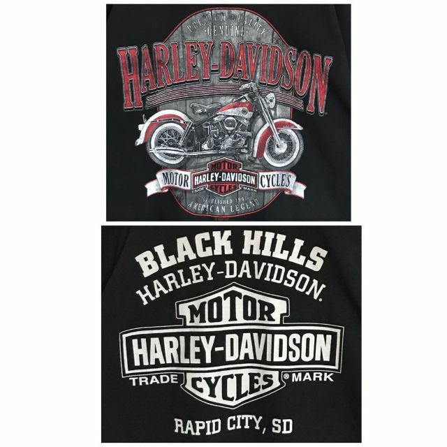 Harley Davidson(ハーレーダビッドソン)の【人気ブラック】ハーレーダビッドソン　背面デカロゴTシャツ　ゆるだぼ　F492 メンズのトップス(Tシャツ/カットソー(半袖/袖なし))の商品写真