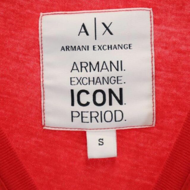 ARMANI EXCHANGE(アルマーニエクスチェンジ)のアルマーニエクスチェンジ ロゴプリント 半袖 Tシャツ S レッド系 ARMANI EXCHANGE メンズ 【中古】  【230608】 メール便可 メンズのトップス(Tシャツ/カットソー(半袖/袖なし))の商品写真