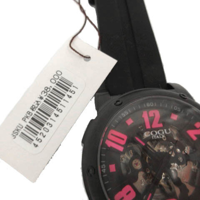 コグ COGU 腕時計 自動巻き 3SKU-BKP ブラック 黒 ピンク