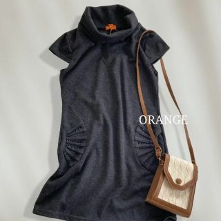 【新品未使用タグ付き♡】　ORANGE　ビジュー付きタートルネックワンピース(ひざ丈ワンピース)