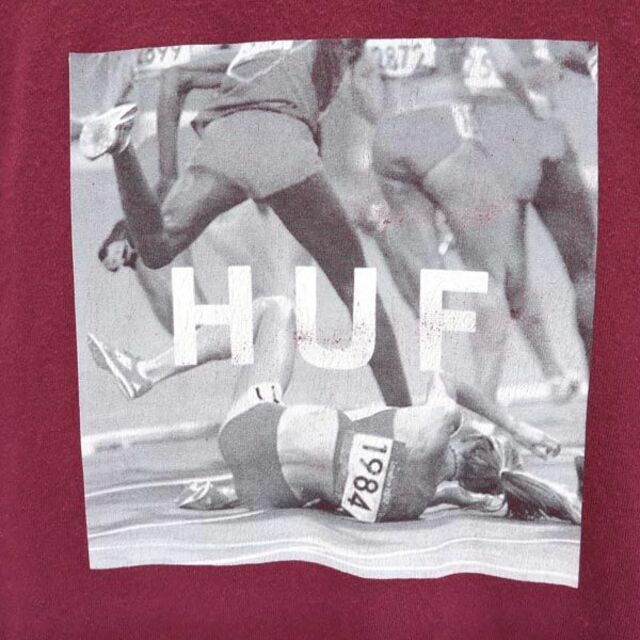 ハフ プリント 半袖 Tシャツ M えんじ HUF メンズ 【中古】 【230608】 メール便可