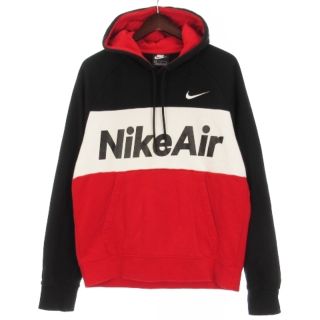 ナイキ(NIKE)のナイキ NIKE ロゴプリント パーカー スウェット ネイビー レッド S(パーカー)