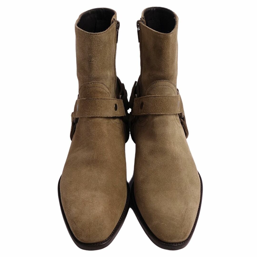 Saint Laurent(サンローラン)の美品 サンローラン パリ SAINT LAURENT PARIS ブーツ ショートブーツ WYATT HARNESS BOOTS ワイアットハーネスブーツ スウェードレザー シューズ メンズ 40(25cm相当) ブラウン メンズの靴/シューズ(ブーツ)の商品写真