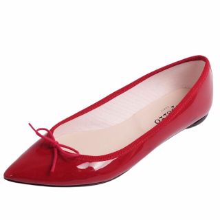 レペット(repetto)のレペット repetto パンプス フラットパンプス ポインテッドトゥ リボン パテントレザー シューズ レディース 39.5(26.5cm相当) レッド(ハイヒール/パンプス)