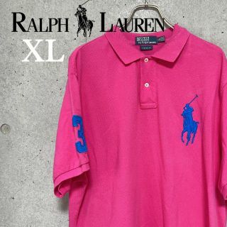 ポロラルフローレン(POLO RALPH LAUREN)のポロ　ラルフローレン　ポロシャツ　ロゴ　ピンク　半袖　XL(ポロシャツ)